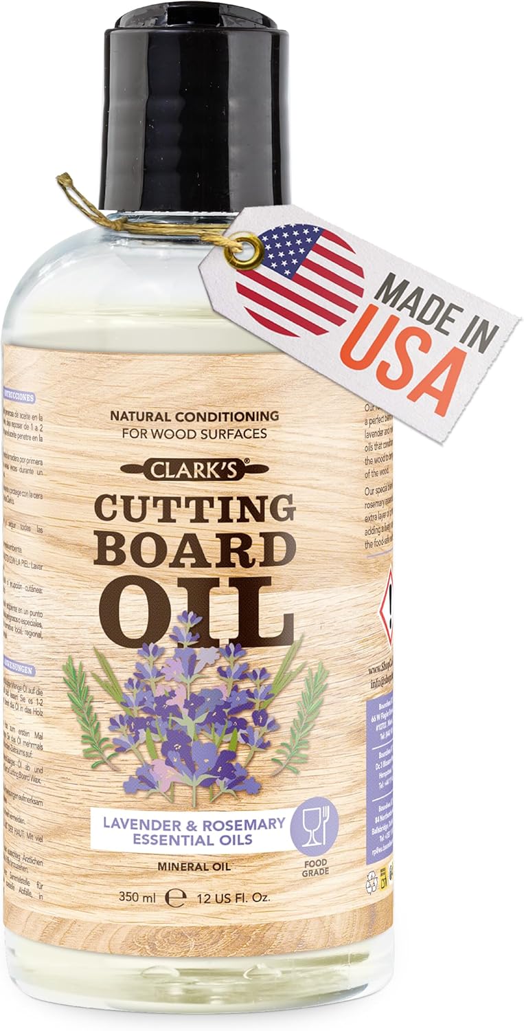 CLARK'S Cutting Board Oil - Coconut Extract Oil for Cutting Board - Made with Fractionated Coconut Oil for Kitchen Countertops, Butcher Blocks, Wooden Bowls and Utensils