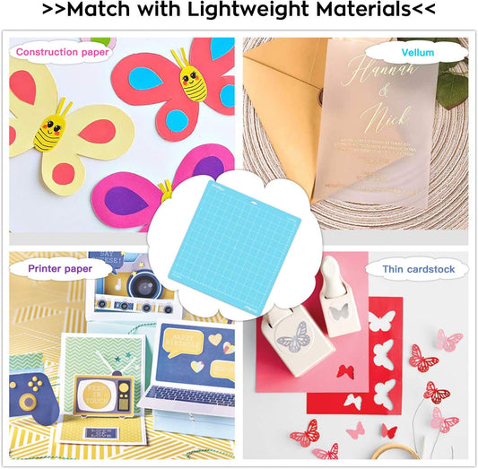 HTVRONT Cutting Mat, 6 Pcs Cutting Mat 12x12(Standard, Light, Strong, FabricGrip) Compatible with Cricut Maker 3/Maker 4/Maker/Explore 3/4/5/Air 2/One, Variety Adhesive Sticky Cutting Mats Accessories