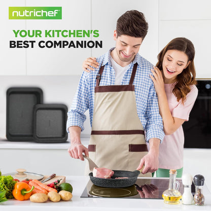 NutriChef 54-Piece Kitchen Cookware Set – Complete Non-Stick Ceramic Pots and Pans Set with Utensils, Bakeware, and Knife Set, Gas, Electric & Induction Compatible, Blush Pink Kitchen Essentials