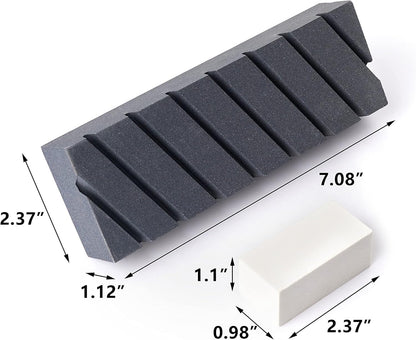 Flattening Stone Set, Two Sharpening Stones Flattener, Grit 180 Black & 320 White Whetstone - Fixer with Grooves for Repair any wet stone