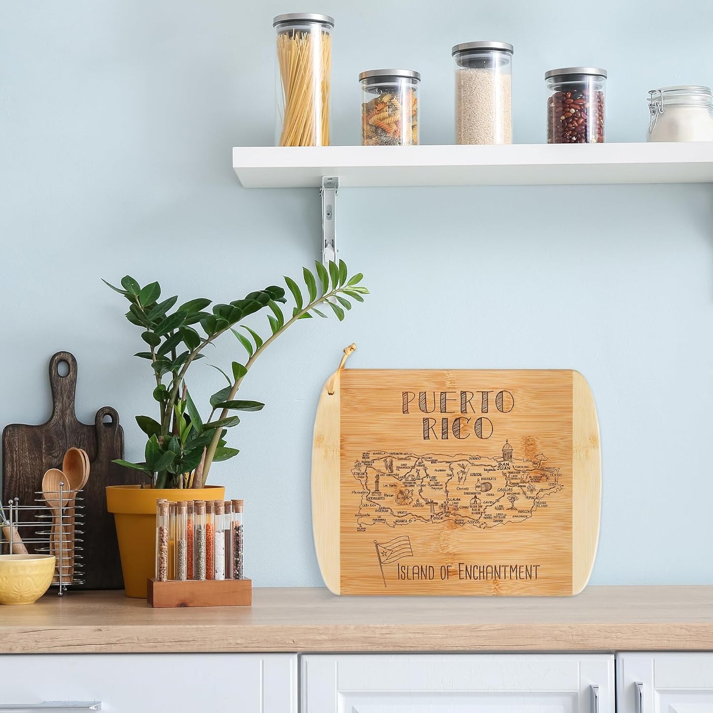 Totally Bamboo A Slice of Life New Jersey State Serving and Cutting Board, 11" x 8.75" - Colors A