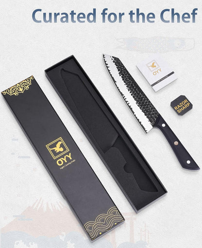 3.7 Inch Hand Forged Paring Knife, VG10 High Carbon 3-Layer Clad Steel Small Kitchen Knife, Ultra Sharp Full Tang for Peeling, Slicing & Delicate Prep, Gift Box for Men & Women