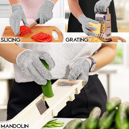 Zulay Cut Resistant Gloves Food Grade Level 5 Protection - Comfortable Safety Cutting Gloves - Cut Resistant Work Gloves