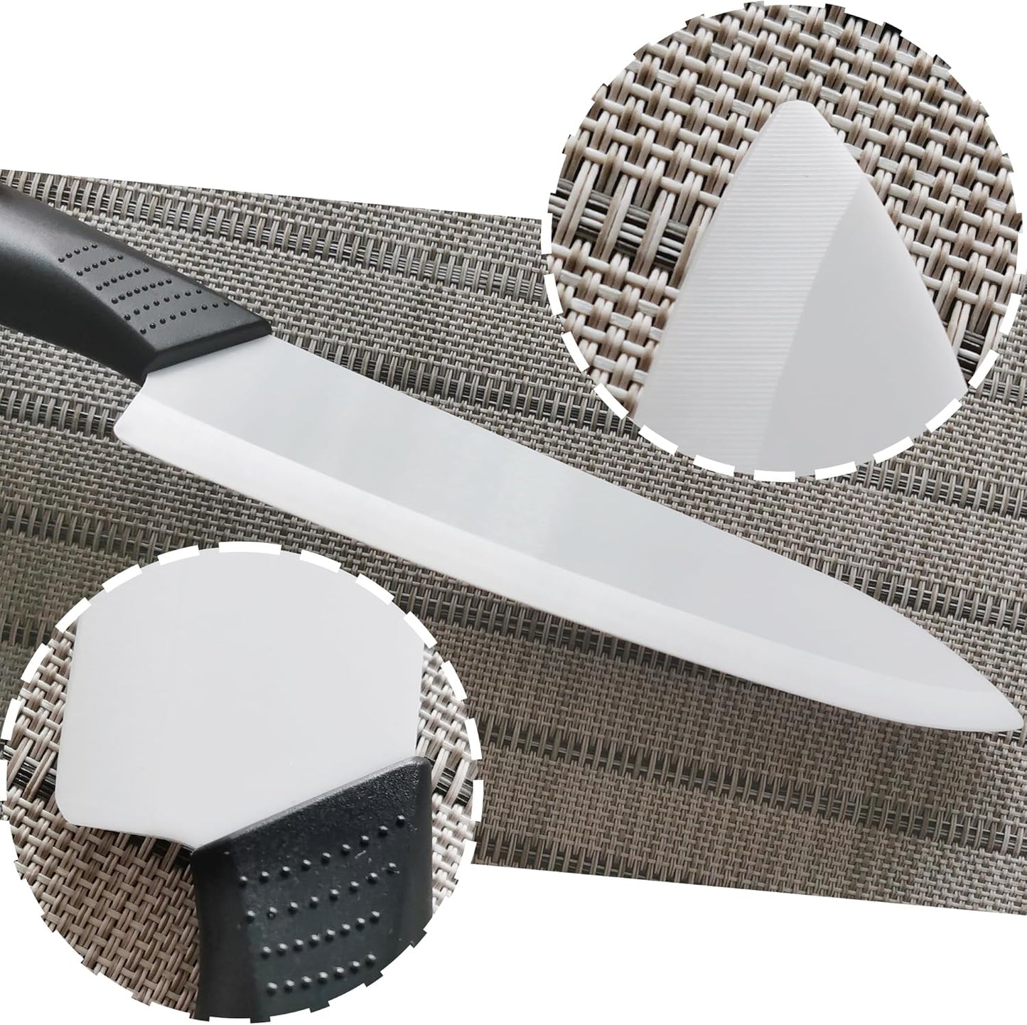 Ceramic Knife - 8 inch Chef's Knife - Light, Precise, Sharp Ceramic Kitchen Knife with Sheath Cover