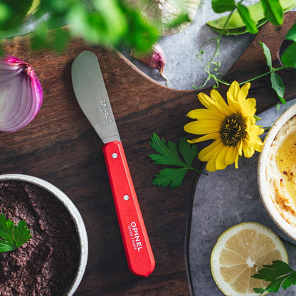 OPINEL Essential No.117 Spreading + Butter Knife, Painted Hornbeam Wood Handles, Made in France (Natural)