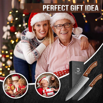 DRAGON RIOT Damascus Boning Knife 6 inch, Professional VG-10 Steel Japanese Fillet Knife, Flexible Deboning Knife,Kitchen Trimming Knife with Ergonomic Wood Handle, Premium Gift Box