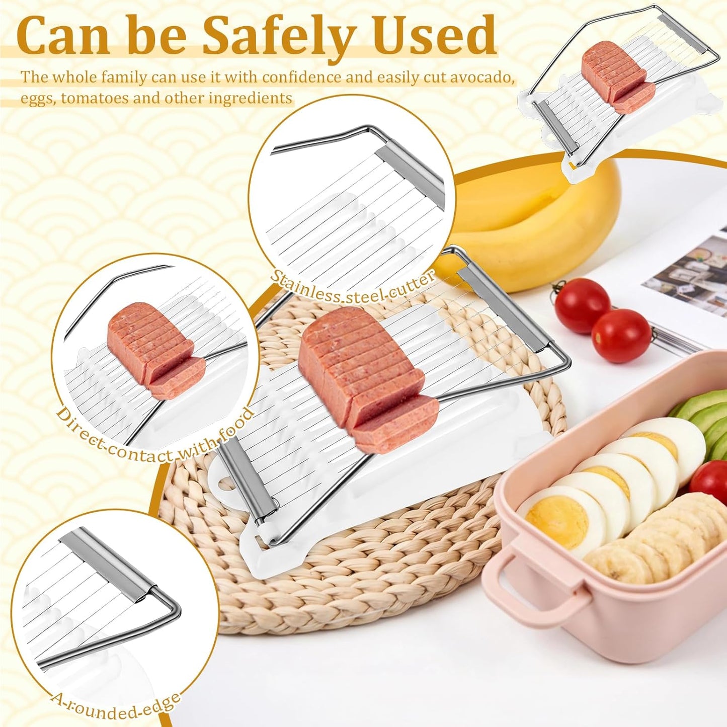 Onigiri Molds Set, Triangle Onigiri Molds Cute Cat Shape Rice Ball Maker, Musubi Press Mould with Ham Slicer and Gimbap Mould, Reusable Sushi Making Kit for Kid Lunch Home DIY Picnic Tools