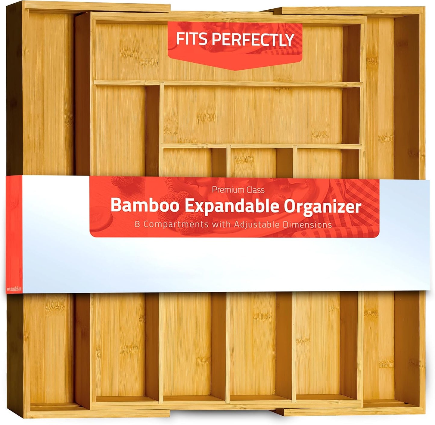 Utopia Kitchen Expandable Bamboo Utensil Drawer Organizer, Silverware Organizer for Cutlery, Utensils, Flatware Holder (6-8 Slots, Mint) Pack of 1