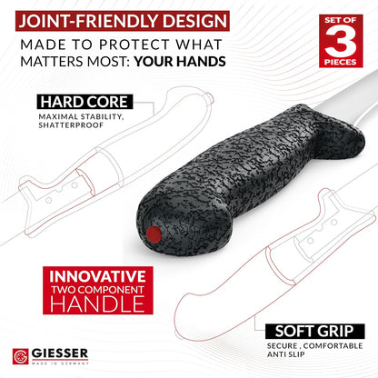 Giesser since 1776, Made in Germay, Boning knife 6 Inch Flexible Streight thinn Blade, Ultra Slip Resistant, Dishwashersafe, rustfree, Butcher Knife for Filleting (3)