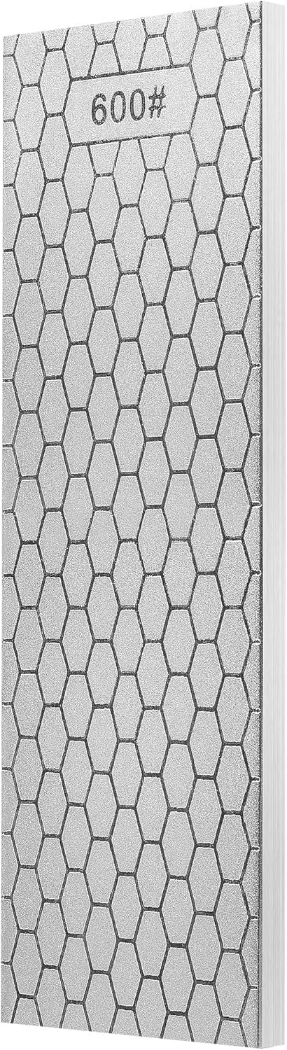 S SATC Diamond Sharpening Stone 2 Side Grit 400/1000 Diamond Plate Honing Stone 8-inch Hone Sharpener White