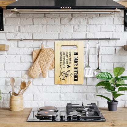 Best Dad Ever Bamboo Cutting Board, Grilling Gift For Men, Funny Charcuterie Boards for Home Kitchen Decor, Father's Day Birthday Gifts for Dad from Daughter Son -047