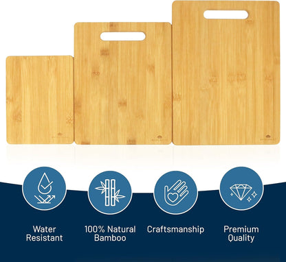 Large Cutting Board, 15x10x0.5 Bamboo Cutting Boards for Kitchen with Juice Groove and Kitchen Chopping Board for Meat Cheese board Heavy Duty Serving Tray,