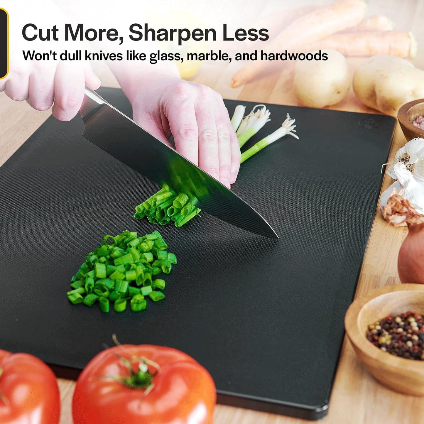 Thirteen Chefs Plastic Cutting Board - 18 x 12 x 0.5 Inch, Professional Grade HDPE, NSF Approved, Large Size and Dishwasher Safe