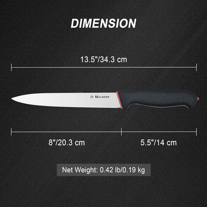 12 Inch Slicing Knife with Fluted Edge - Non-Slip SoftGrip Handle Meat Carving Knife for BBQ, Roast Turkey, Brisket