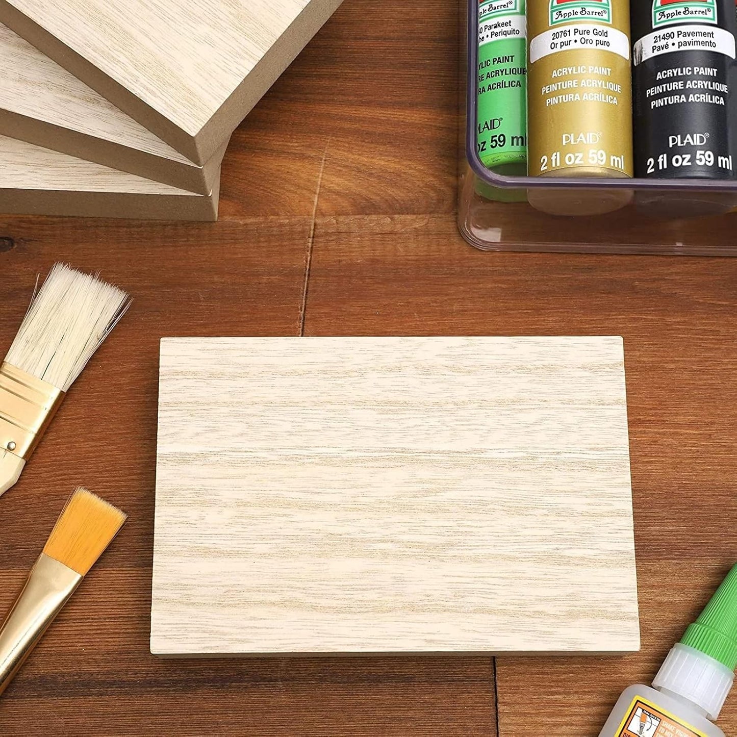 Bright Creations Wood Blocks - Wood Boards for Crafts & MDF Board Projects - Carving Blocks & Smooth Painting Surface - 3 x 10 in, 1 in Thick, 4-Pack