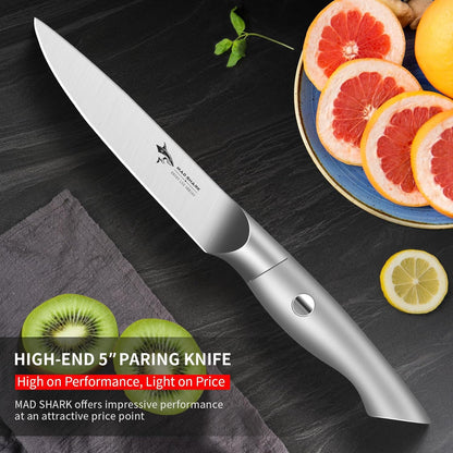MAD SHARK Paring Knife 3.5 inch Paring Knives, Small Kitchen Knife, Ultra Sharp German Stainless Steel Vegetable Knives, Ergonomic Handle Design, Unique Gift for Men/Women