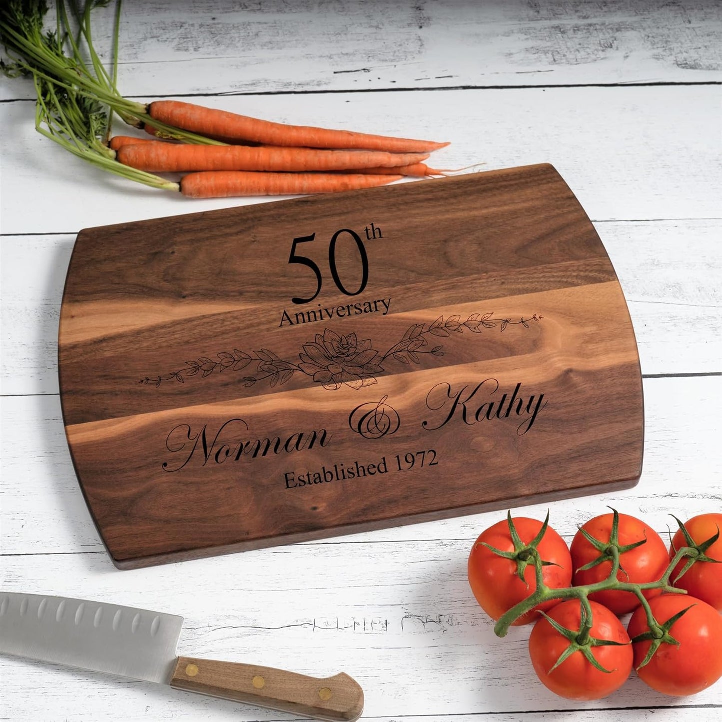 Blue Ridge Mountain Gifts Personalized Wood Cutting Board Laser Engraved Anniversary or Wedding Gift Custom Charcuterie Board Personalized Gift for Mothers
