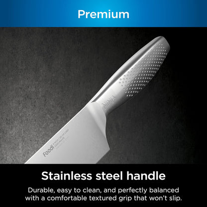 Ninja K32012 Foodi NeverDull Premium Knife System, 12 Piece Knife Block Set with Built-in Sharpener, German Stainless Steel Knives, Black