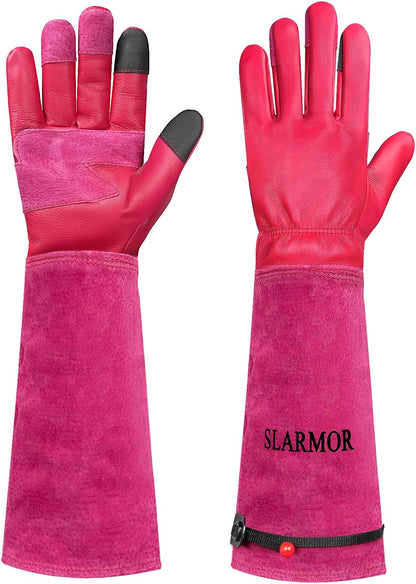 Long Gardening-Gloves Women/Men-Thorn proof Rose Pruning Heavy Duty Gauntlet, Best Garden Gifts for Gardener-L
