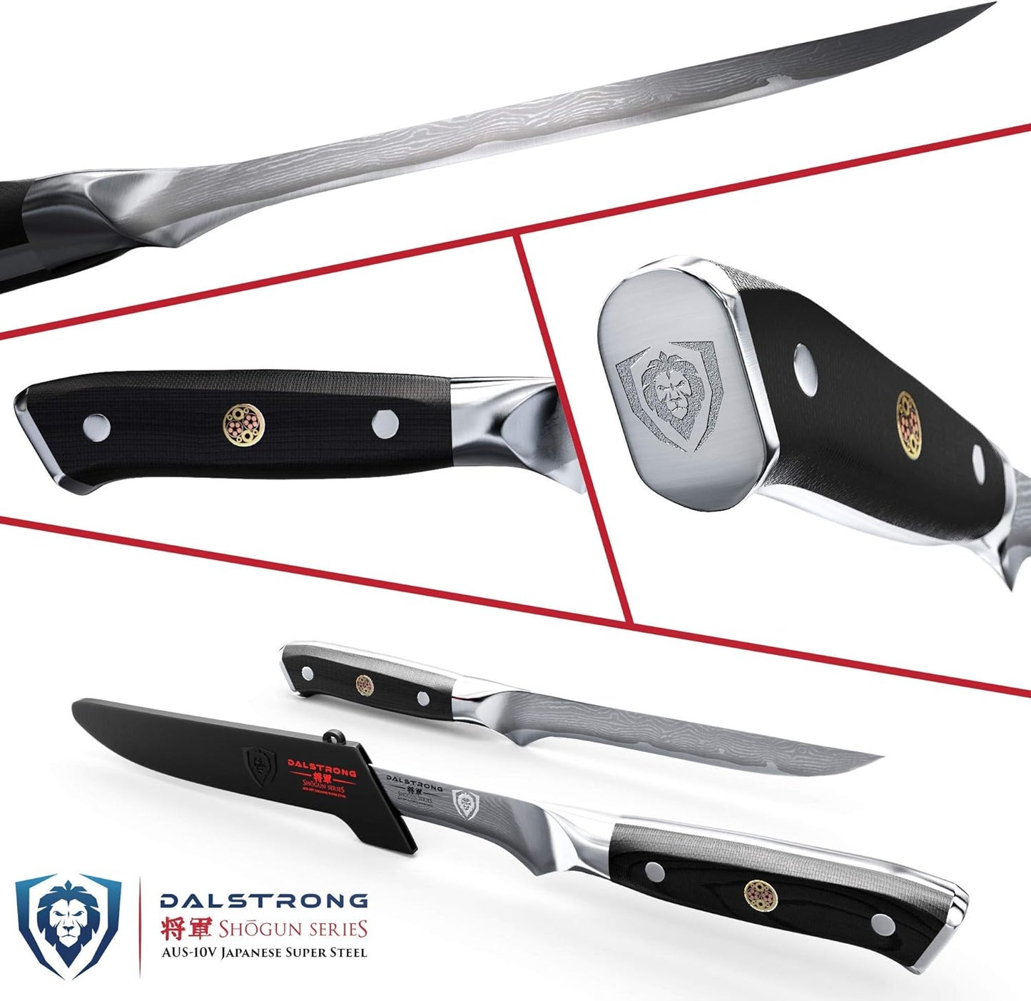 Dalstrong Shogun Series 12" Slicing & Carving Knife - Granton Edge Bundled with the Shogun Series 6" Boning Knife Gift Set- Japanese AUS-10V - BBQ Knife Bundle