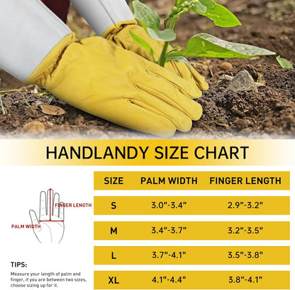 HANDLANDY Rose Pruning Gloves for Men & Women, Long Thorn Proof Gardening Gloves, Breathable Pigskin Leather Gauntlet, Best Garden Gifts & Tools for Gardener
