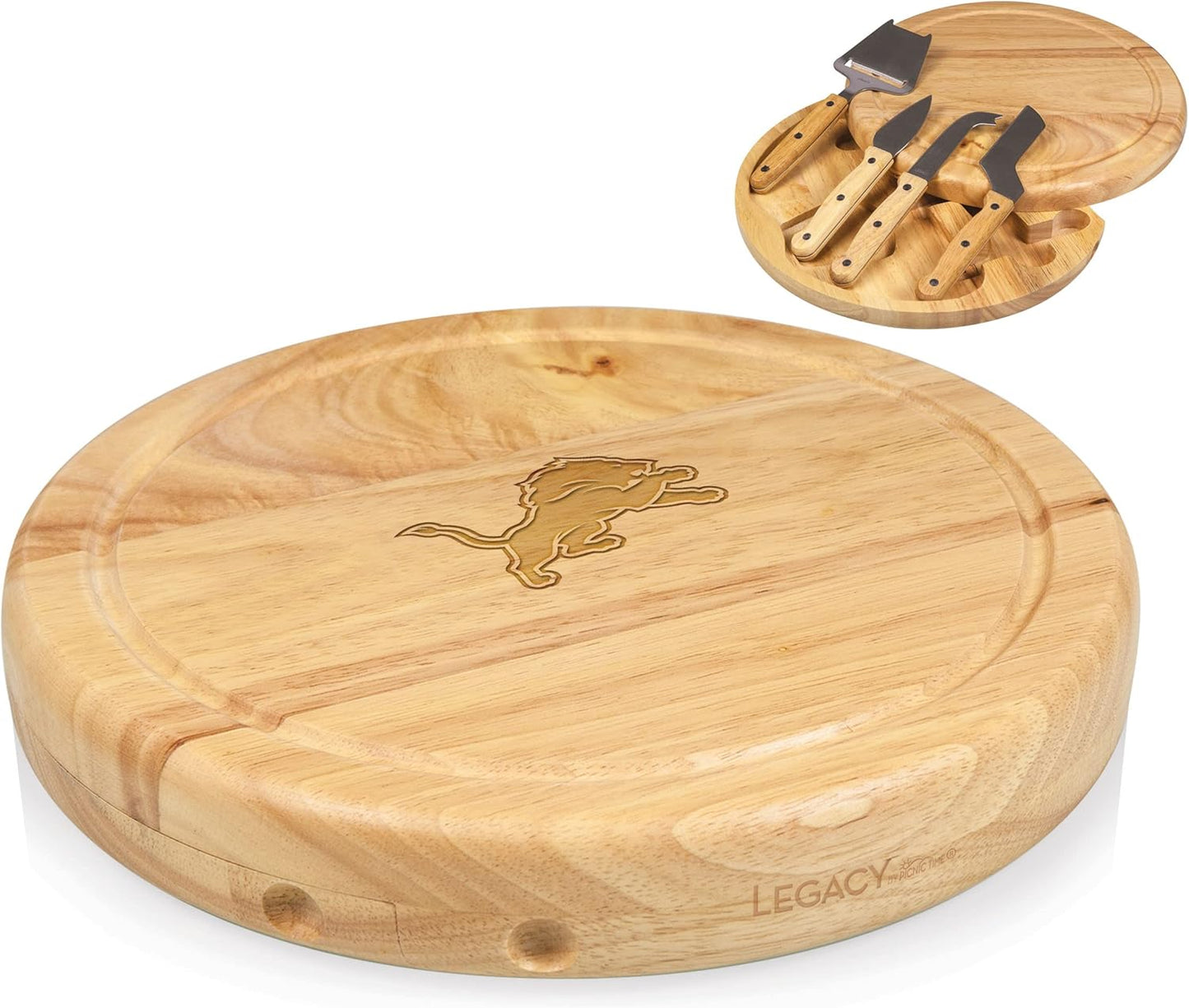 PICNIC TIME NFL Circo Cheese Board and Knife Set - Charcuterie Board Set - Wood Cutting Board