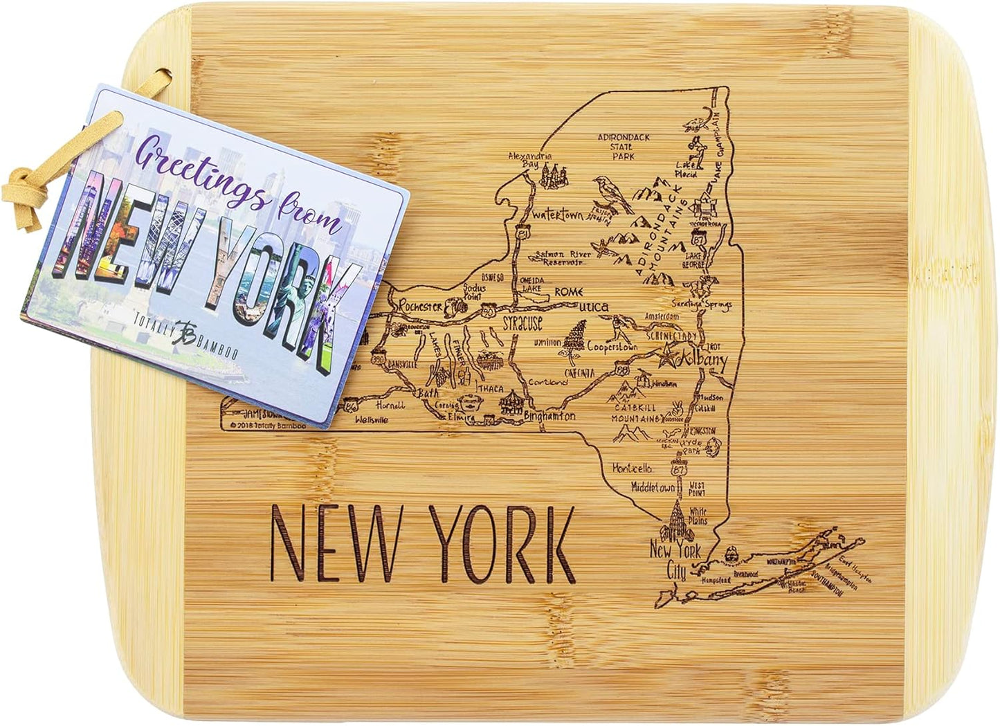 Totally Bamboo A Slice of Life New Jersey State Serving and Cutting Board, 11" x 8.75" - Colors A