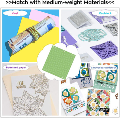 HTVRONT Cutting Mat, 6 Pcs Cutting Mat 12x12(Standard, Light, Strong, FabricGrip) Compatible with Cricut Maker 3/Maker 4/Maker/Explore 3/4/5/Air 2/One, Variety Adhesive Sticky Cutting Mats Accessories