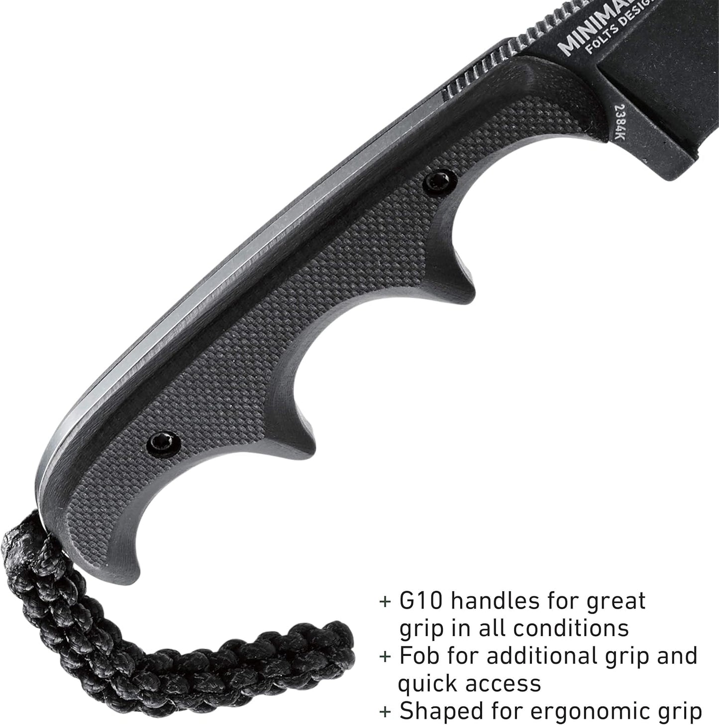 CRKT Minimalist Bowie Outdoor Survival Fixed Blade Knife with Sheath: Stainless Steel Plain Edge Blade, Micarta Handle, 2387