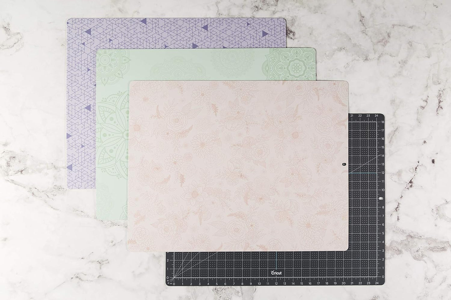 Cricut Self Healing Cutting Mat - Mat for use with TrueControl Knife, Rotary Cutter, Craft Knife, Xacto Knife - 12" x 12", Decorative, 2X Healing, Extra-Thick Cricut Cutting Mat, Rose