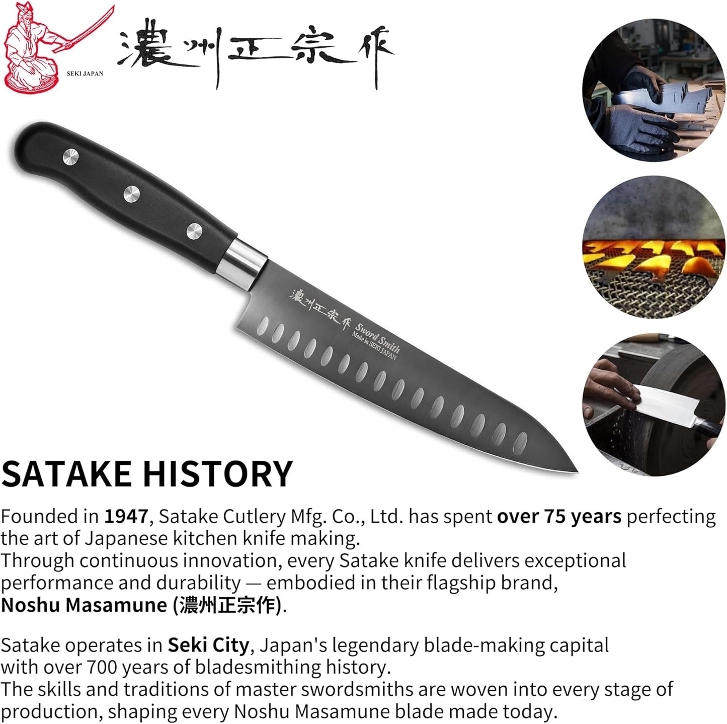 8 Inch Japanese Chef Knife, Made in Japan, Full Tang High Carbon Molybdenum Stainless Steel Gyuto Knife with Hammered Finish for Rock Chopping Meat, Fish and Vegetables