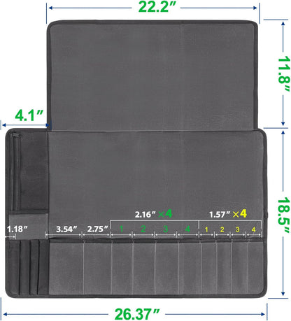 Chef Knife Roll Bag,Knife Roll Bag,Knife Bags for Chefs Professional,Knives Bag,Portable Chef Knife Cases with 14 Slots and Adjustable Shoulder Strap (Bag Only),Black