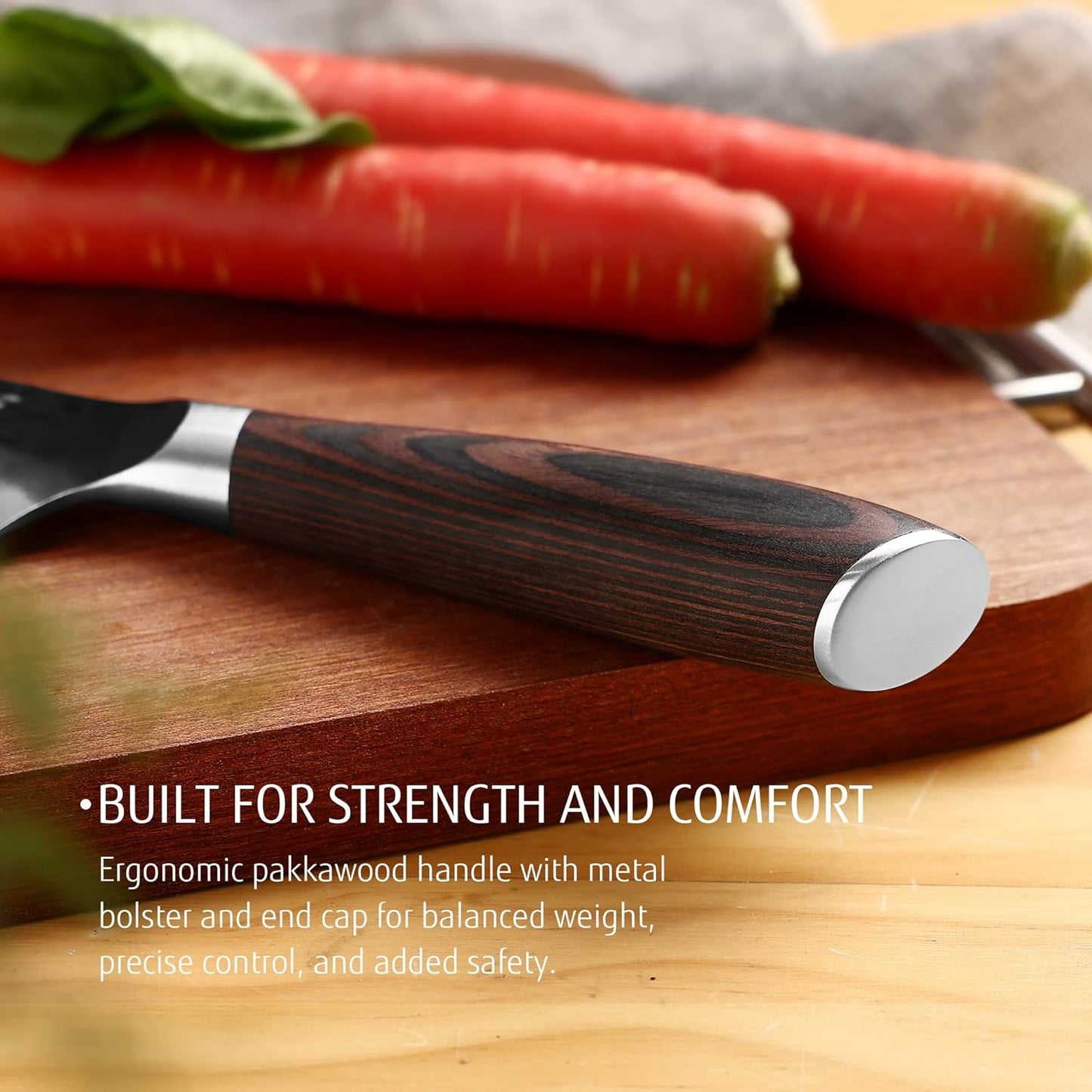 hecef Professional 2-Piece Japanese Chef Knife Set, High Carbon Steel Blades with Ergonomic Pakkawood Handles – Ultra Sharp Edge for Daily Kitchen Use