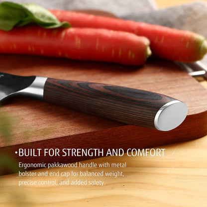 hecef Professional 2-Piece Japanese Chef Knife Set, High Carbon Steel Blades with Ergonomic Pakkawood Handles – Ultra Sharp Edge for Daily Kitchen Use