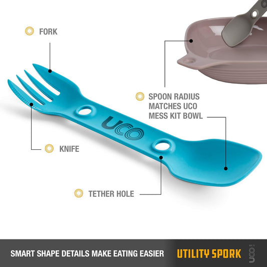 UCO Utility Spork 3-in-1 Combo Spoon-Fork-Knife Camping Utensil