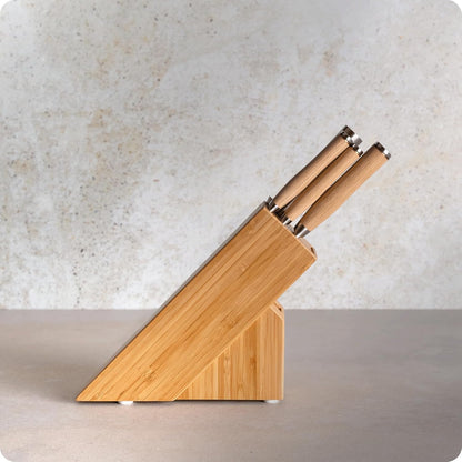 Shun Premier 8 Piece Professional Block Set, Features 6 Shun Premier Knives, Honing Steel and 11-Slot Bamboo Knife Block, Handcrafted Japanese Knife Set, Pakkawood Handles