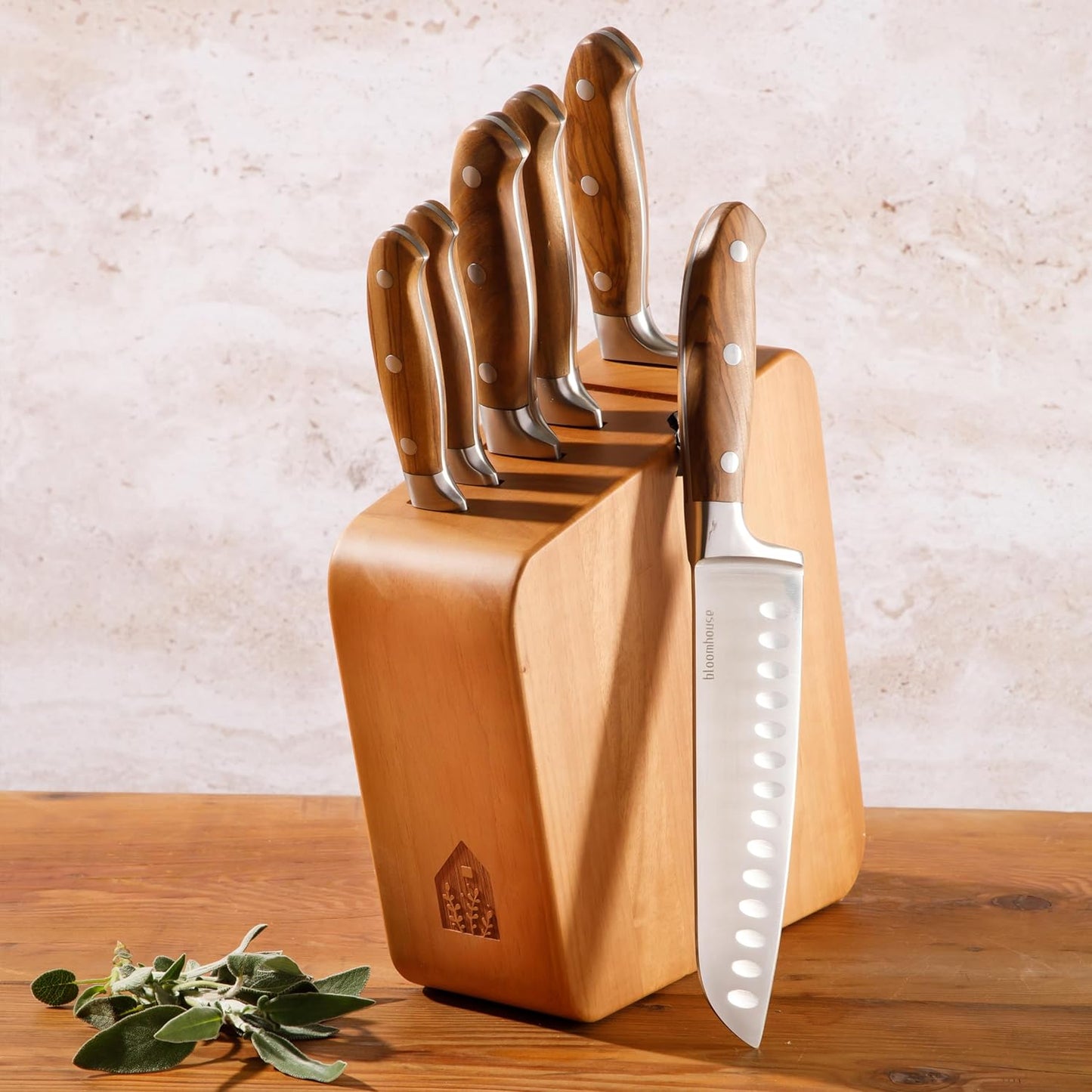 Bloomhouse - Two Time Oprah's Favorite Things Winner - 5" Utility Boning Kitchen Knife German Stainless Steel Blade w/Forged Italian Olive Wood Handle Full Tang for Meat Poultry & Precision Cutting
