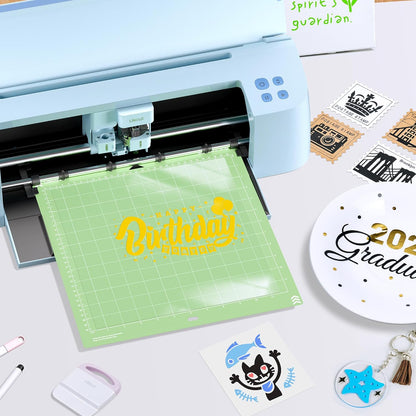 Likcut Cutting Mat for Glee S501 Cutter, 4.5" X 6.5" Standard Grip Mat for DIY Crafty, 3 Packs Likcut Accessories Mats, Adhesive Sticky Green Quilting Replacement Cut Mats for Iron On, Vinyl and More