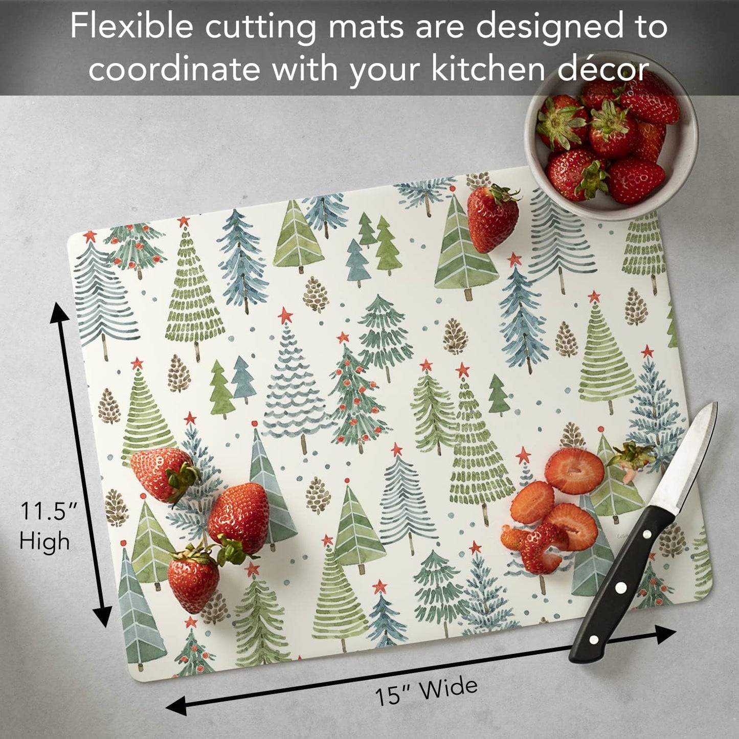 Cut N' Funnel Farmhouse Fall Designer Flexible Cutting Board Mat 15" x 11.5" Made in the USA Decorative Flexible Easy to Clean