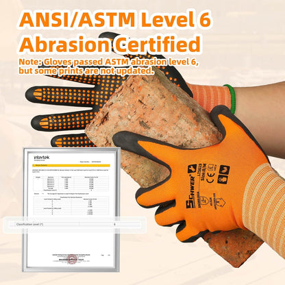 Schwer 3/6/12 Pairs Safety Work Gloves MicroFoam Nitrile Coated, Certified Level 6 Abrasion Resistant Gardening Gloves with MicroDot Grip, Touchscreen, General A1 Cut Resistant Glove, LT5619, S