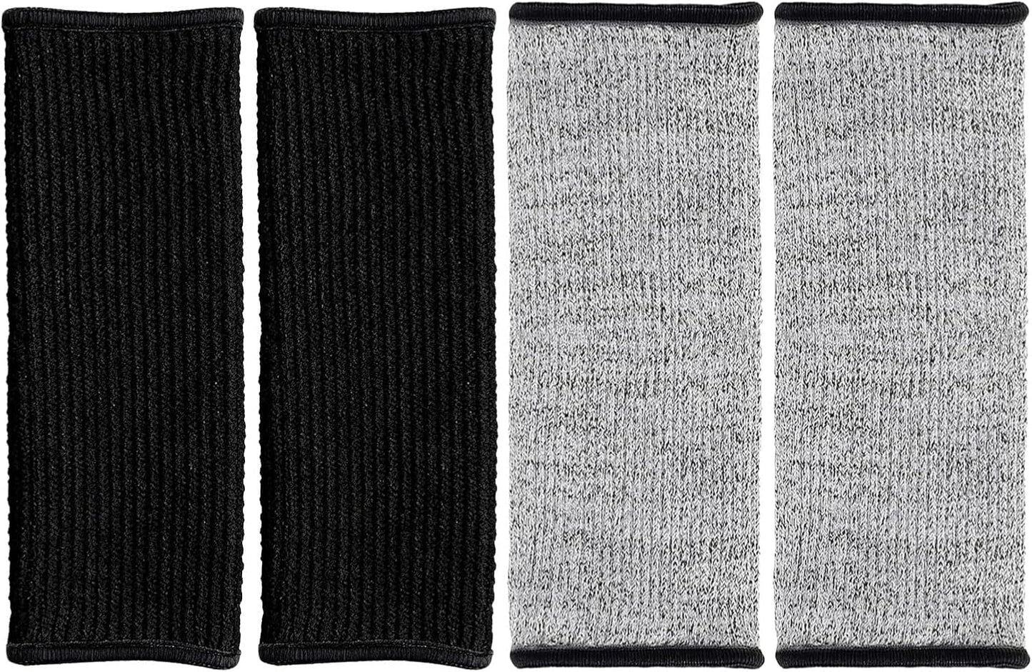 FOMIYES Cut Resistant Forearm Sleeves Protective Arm Guards for Men Women 20cm Puncture Resistant Bruising Protective Sleeves for Welding Gardening Kitchen Tasks 2 Pairs Gray and Black