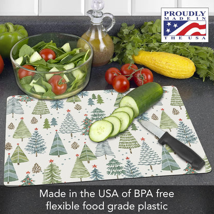 Cut N' Funnel Farmhouse Fall Designer Flexible Cutting Board Mat 15" x 11.5" Made in the USA Decorative Flexible Easy to Clean