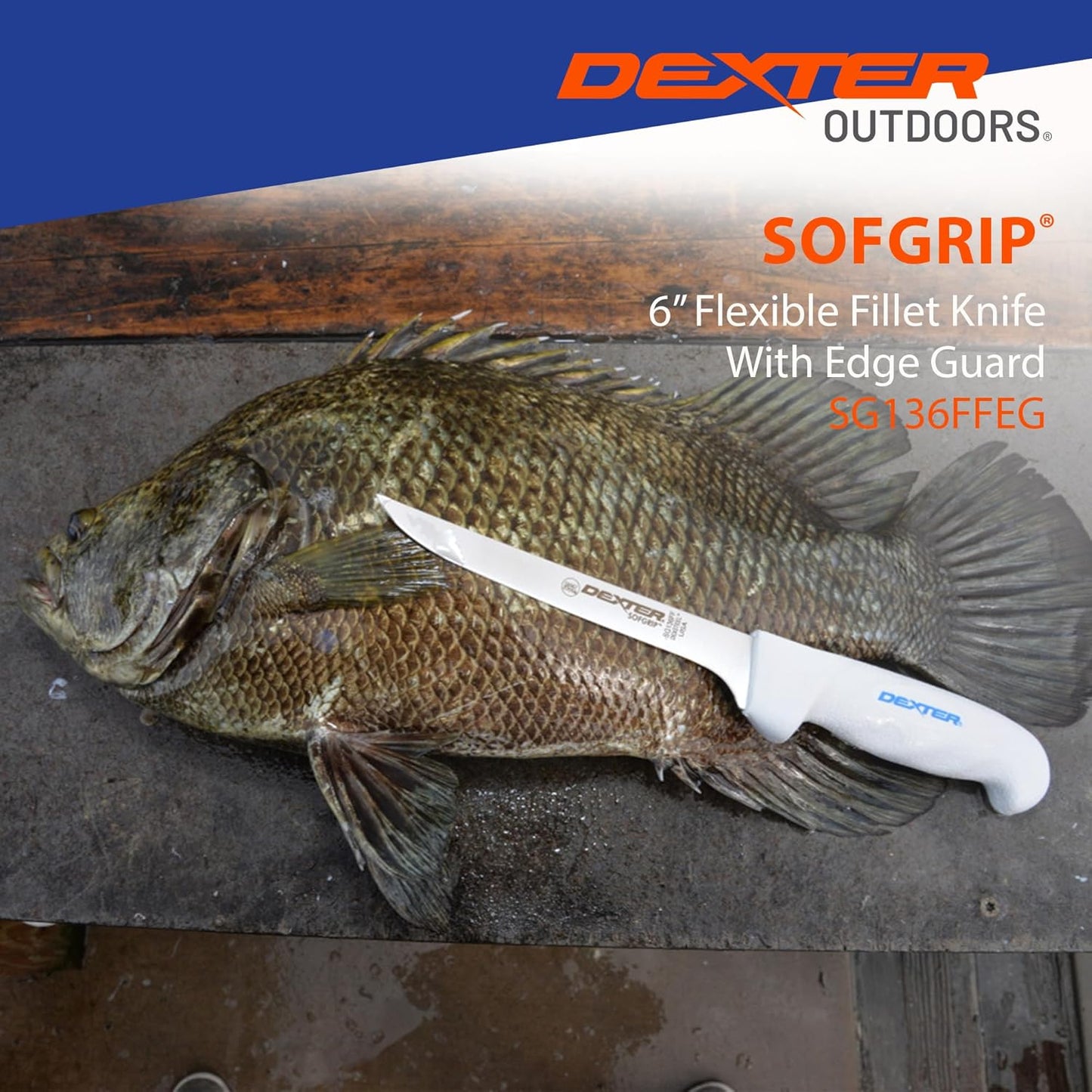 Dexter Outdoors 6" SOFGRIP Fillet Knife | Includes Edge Guard