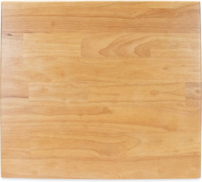 Camco Oak Accents Camper/RV Silent Top Stovetop Cover | Features Solid Oak-Finish Hardwood w/Non-Toxic Finish & 4 Non-Slip Rubber Feet | Includes Flexible Cutting Mat | 19.5” x 17” x .75” (43521)