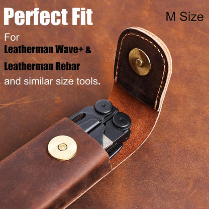 Topstache Leather Multitool Sheath - Multitool Holster for Belt - Belt Loop Multitool Pouch - Magnetic Closure Tool Pouch Case,