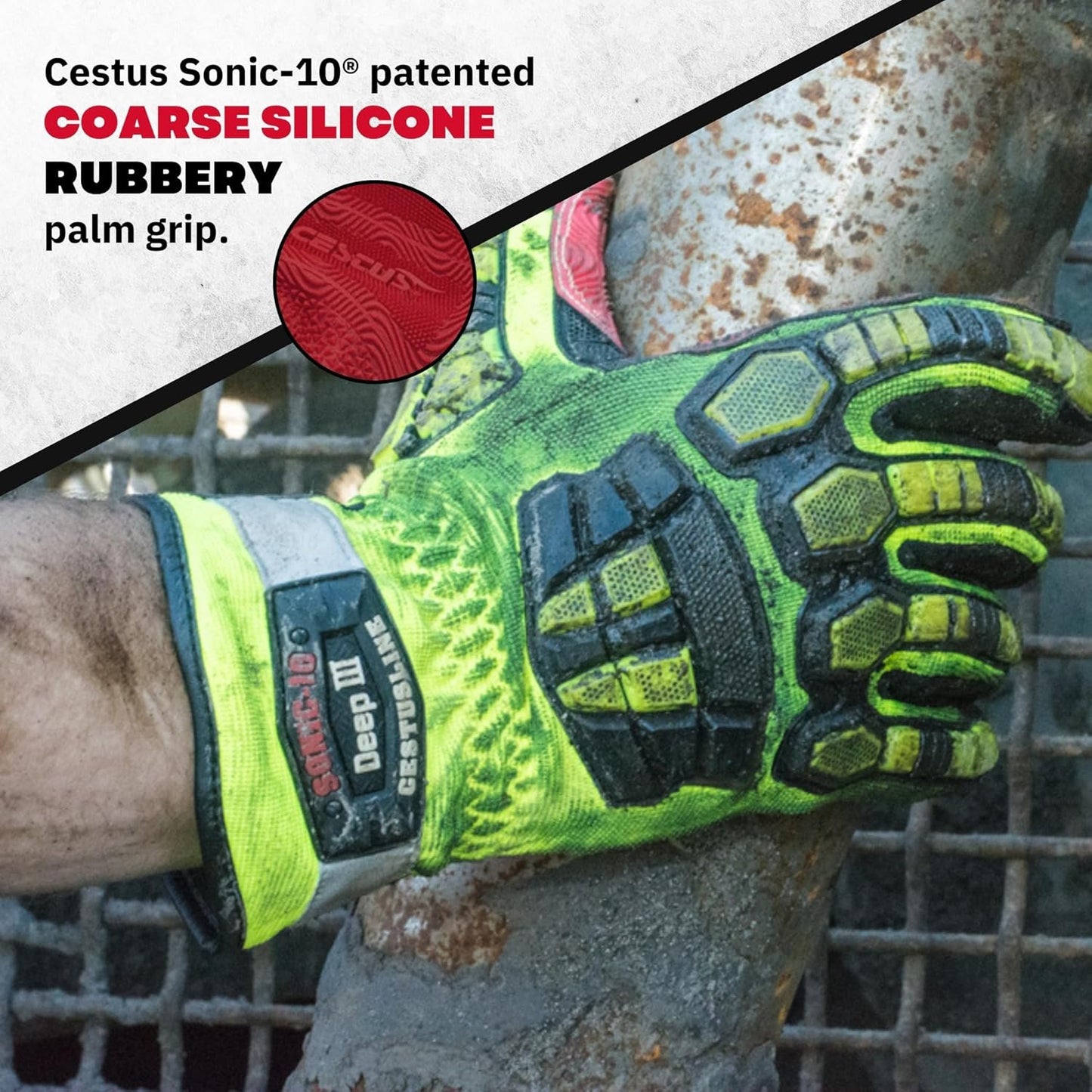 Cestus 3204, Firefighter Rescue Extrication Gloves, 608°F Heat Resistant Silicone Palm, Heavy Duty Impact Gloves for Men