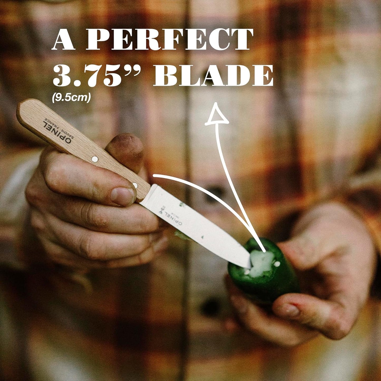 OPINEL Essential No.112 Paring Knife, Plain Edge, Hornbeam Handles, Made in France (Natural)