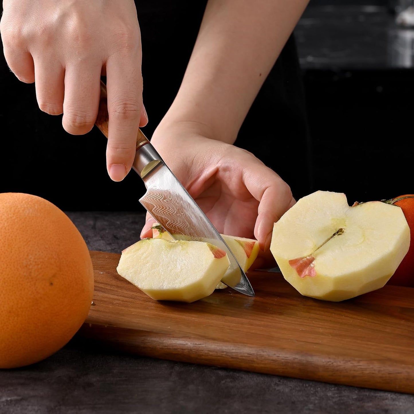 Damascus Paring Knife 3.5”, Peeler for Fruit, 73 Layers Damascus Steel Small fruit Knife with 10Cr15CoMoV Cutting Core, White Shadow Wood Handle, for Home & Restaurant, 2026 Gift