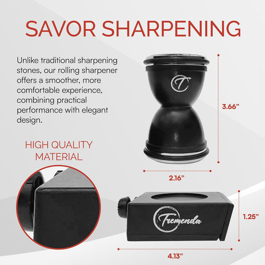 Diamond Rolling Knife Sharpener Set – Manual Sharpening Tool with 4-Angle System – Portable Sharpener for Kitchen, Chef, and Pocket Knives
