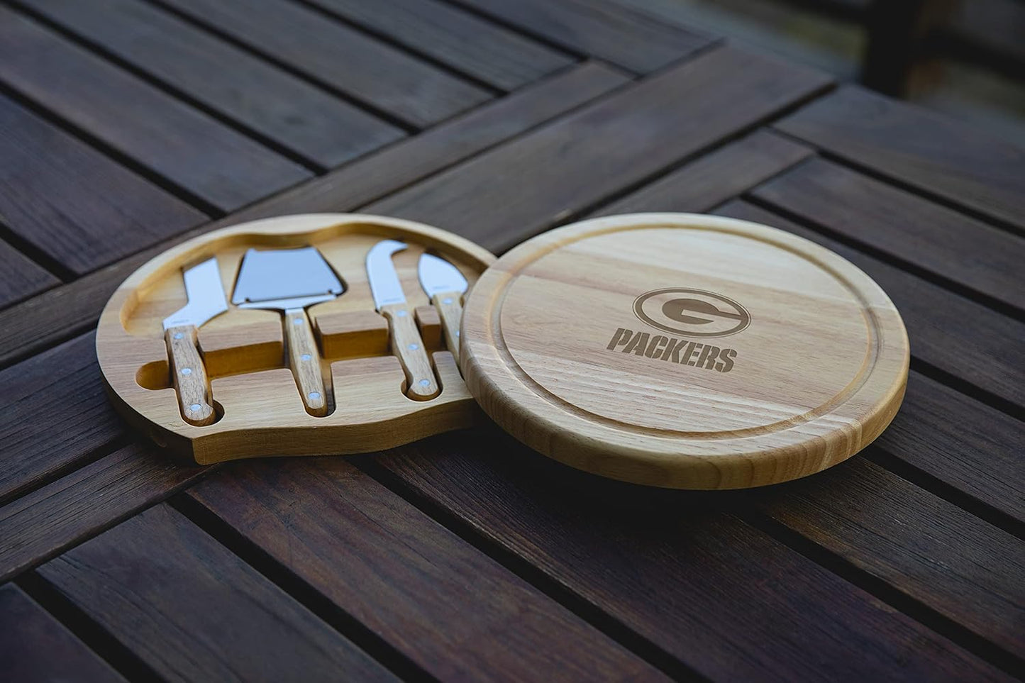 PICNIC TIME NFL Circo Cheese Board and Knife Set - Charcuterie Board Set - Wood Cutting Board